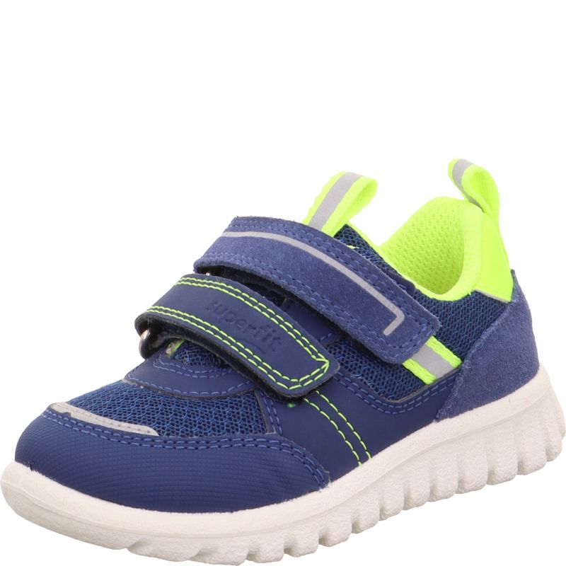 Superfit SPORT7 MINI Unisex, Jungen Sneaker low - Material: Leder/Sonstiges Material/Textil in Blau