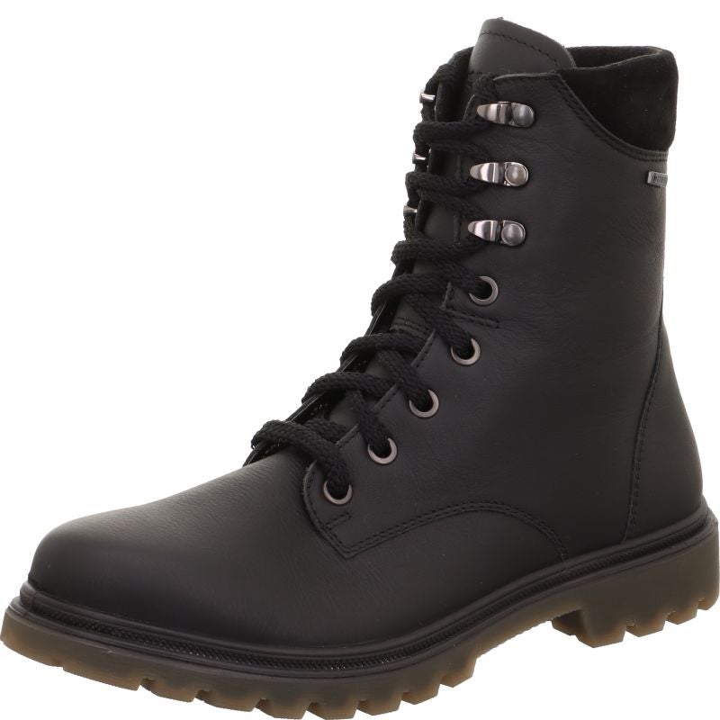 legero MONTA Damen Schnürboots - Material: Leder in Schwarz