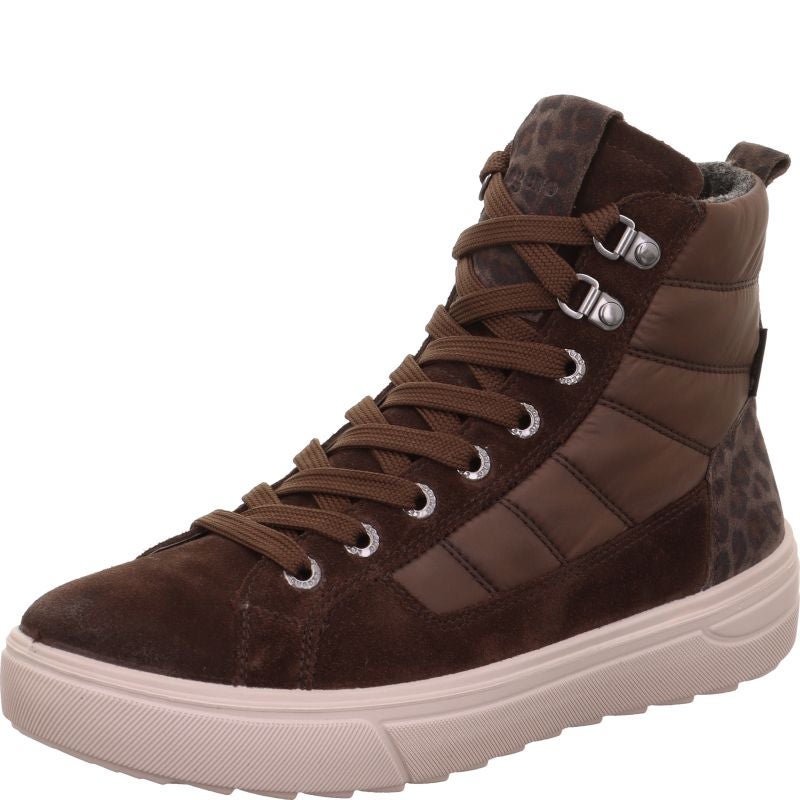 legero MILENA Damen Sneaker high - Material: Leder/Textil in Braun