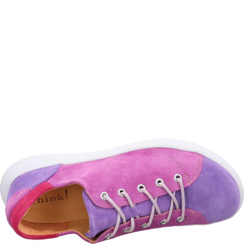 Think COMODA Lace up shoe - Material: Leather in Purple