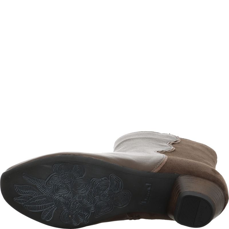 Think AIDA DAMEN Woman Ankle boot - Material: Leather in Grey