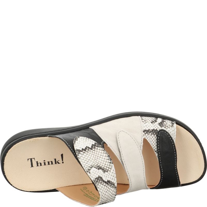 Think! CAMILLA Damen Pantolette - Material: Leder in Schwarz