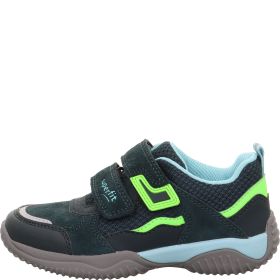 Superfit STORM Unisex | Jungen Sneaker low - Material: Leder/Sonstiges Material/Textil in Grün