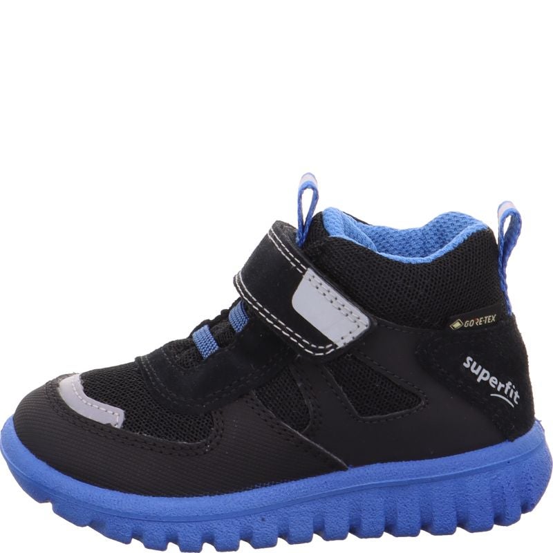 Superfit SPORT7 MINI Unisex, Jungen Sneaker low - Material: Leder/Sonstiges Material/Textil in Schwarz