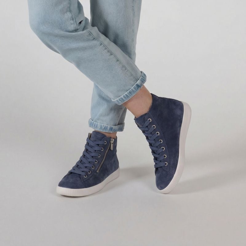 Legero SILENCE Damen Sneaker high - Material: Leder in Blau