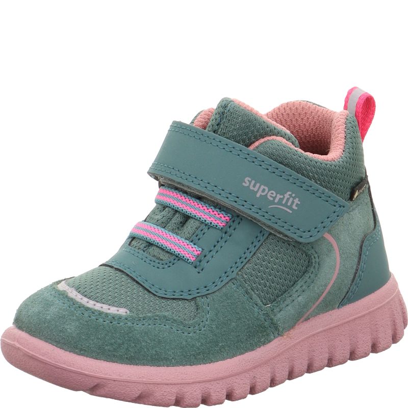 Superfit SPORT7 MINI Unisex | Mädchen Sneaker high - Material: Leder/Sonstiges Material/Textil in Grün