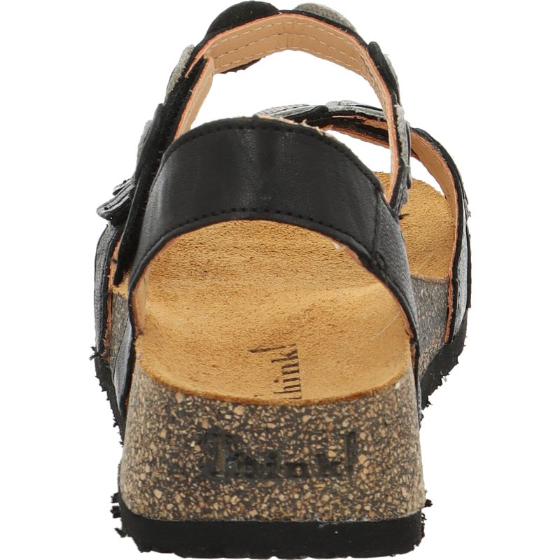 Think KOAK DAMEN Strap sandal - Material: Leather in Black