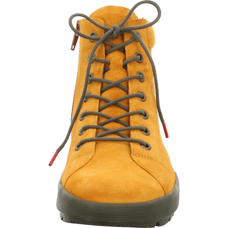 Think COMODA Woman Ankle boot - Material: Leather in Yellow