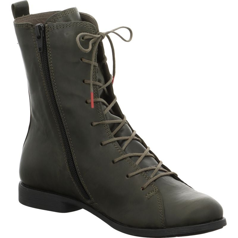 Think AGRAT Woman Ankle boot - Material: Leather in Olive