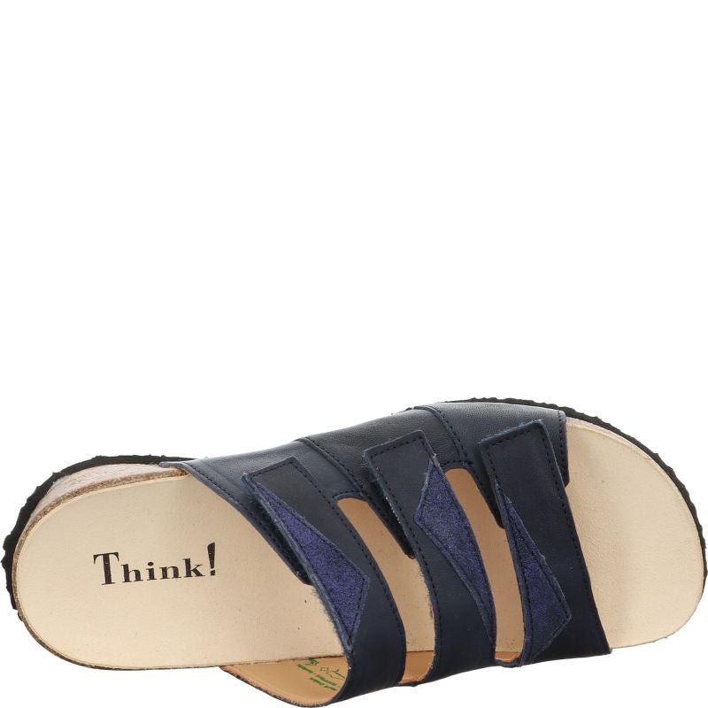 Think! MIZZI Damen Pantolette - Material: Leder in Blau