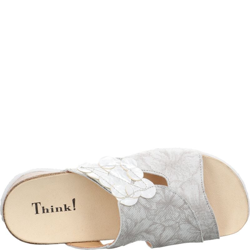 Think MIZZI DAMEN Mules - Material: Leather in Metallic