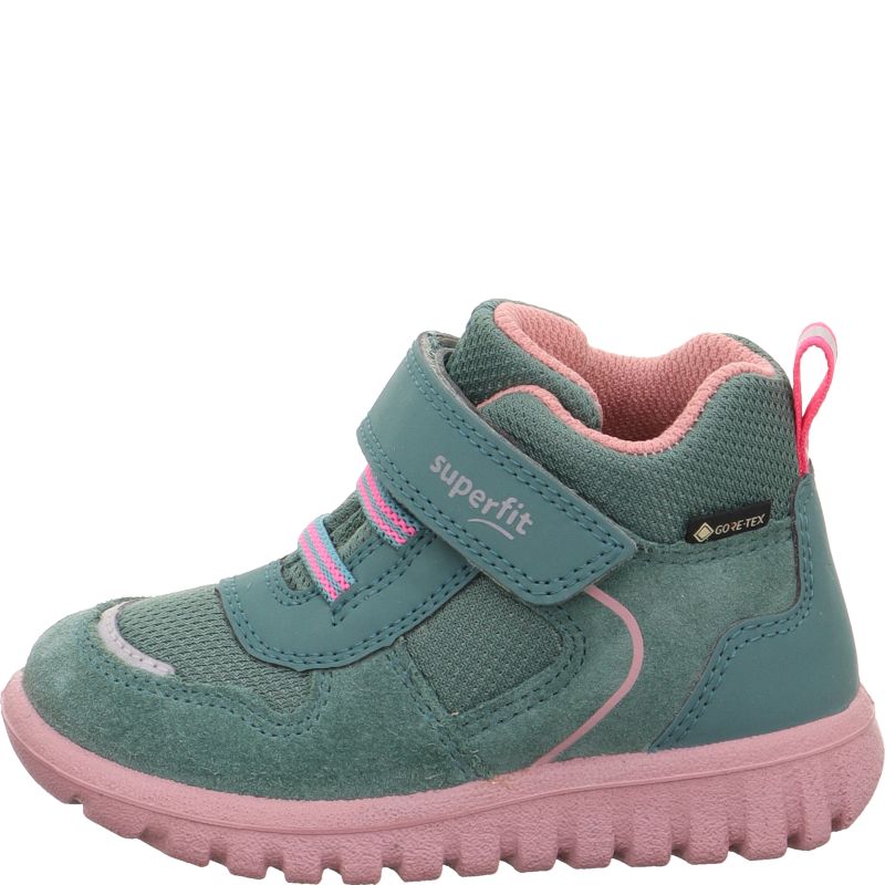 Superfit SPORT7 MINI Unisex | Mädchen Sneaker high - Material: Leder/Sonstiges Material/Textil in Grün