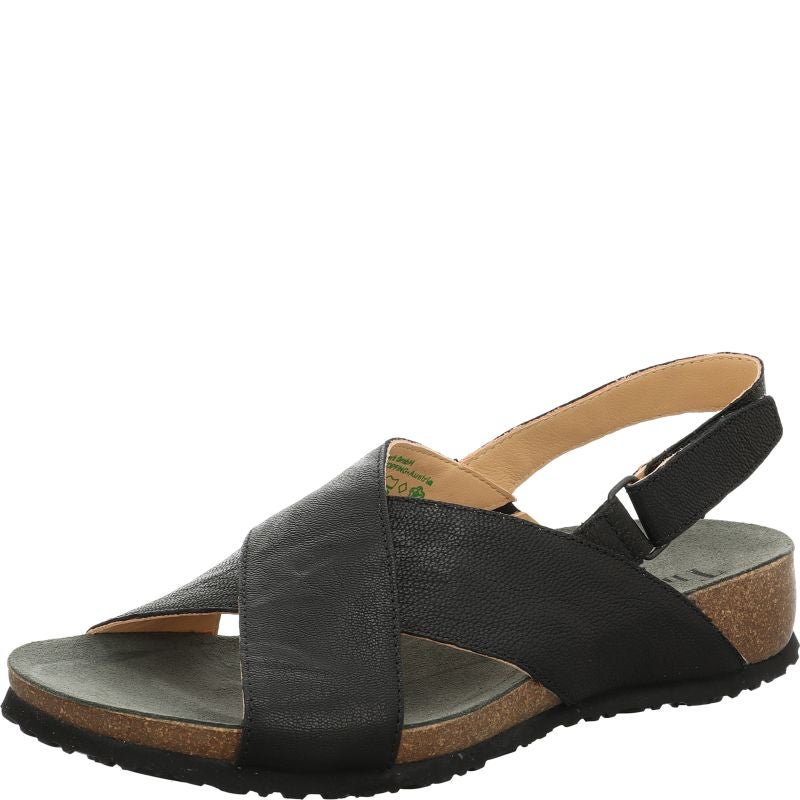 Think JULIA DAMEN Woman Strap sandal - Material: Leather in Black