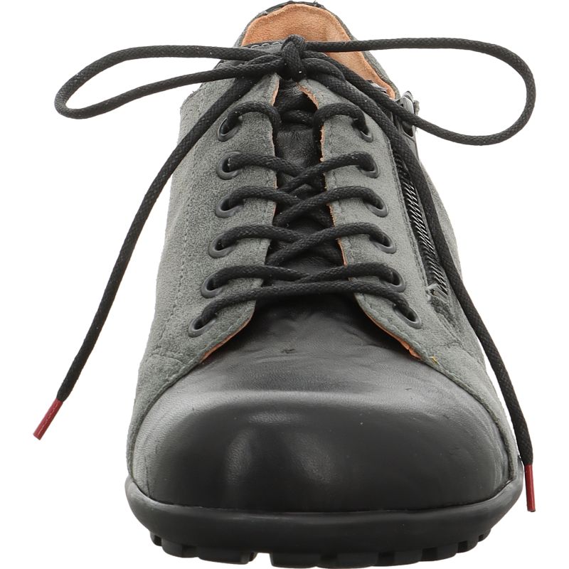 Think! KONG Herren Schnürschuh - Material: Leder in Grau
