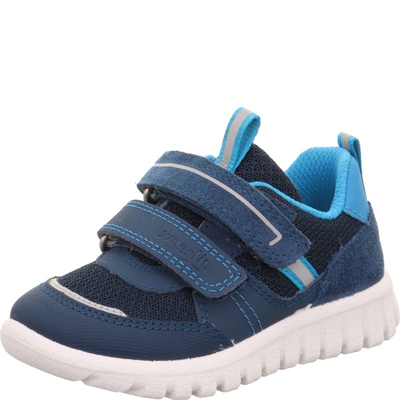 Superfit SPORT7 MINI Unisex, Jungen Sneaker low - Material: Leder/Sonstiges Material/Textil in Blau