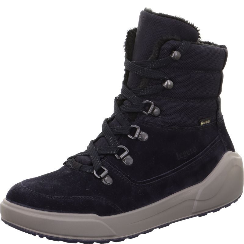 Legero COSY Damen Schnürboots - Material: Leder/Textil in Blau