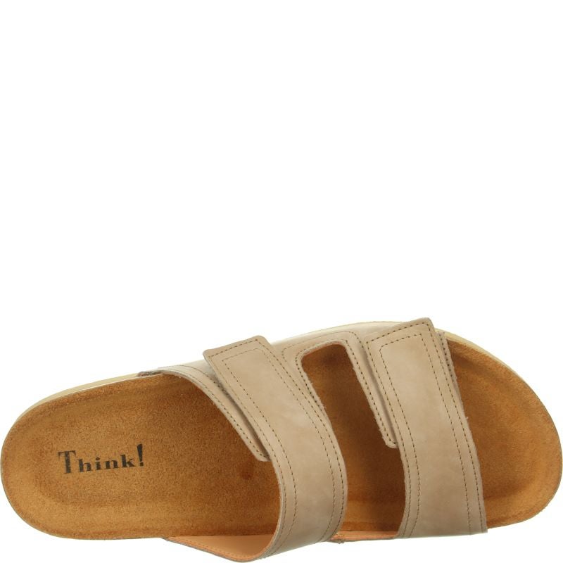 Think WOLFI Men Mules - Material: Leather in Beige