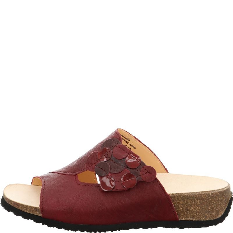 Think! MIZZI Damen Pantolette - Material: Leder in Rot