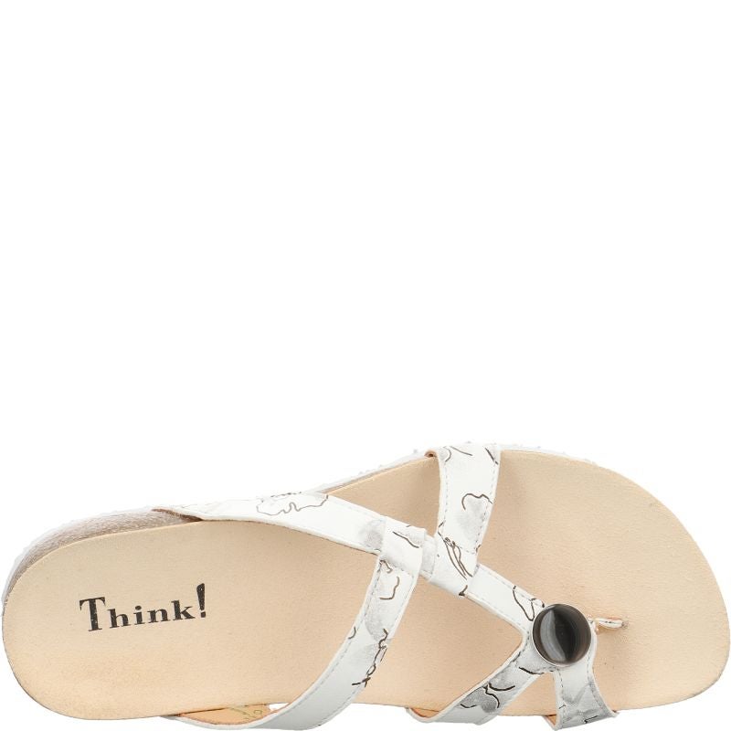 Think! JULIA Damen Pantolette - Material: Leder in Mehrfarbig