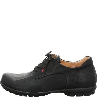 Think! KONG Herren Schnürschuh - Material: Leder in Schwarz