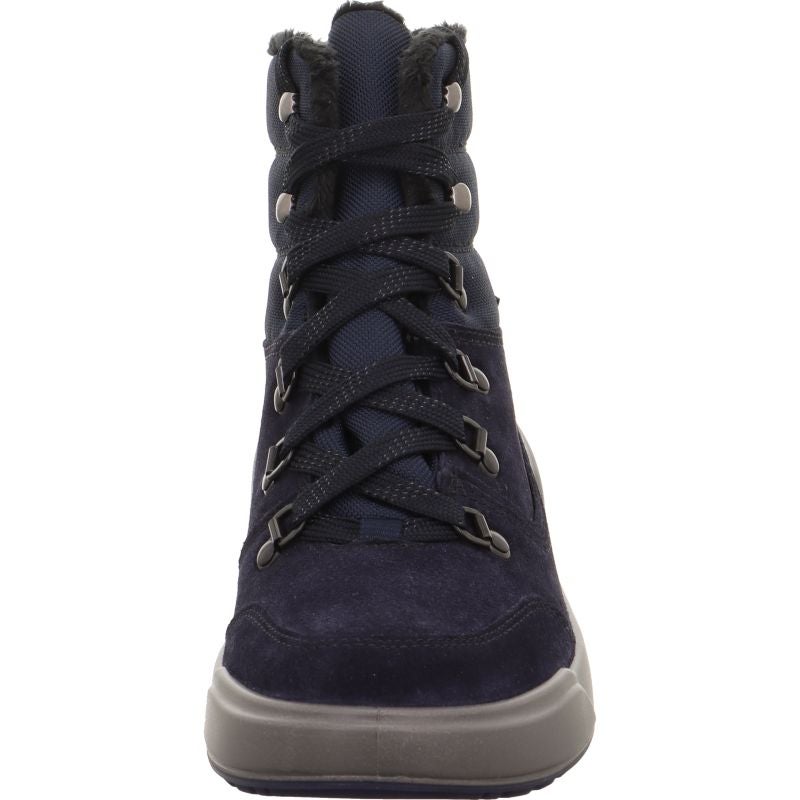 legero COSY Damen Schnürboots - Material: Leder/Textil in Blau
