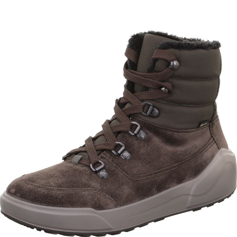legero COSY Damen Schnürboots - Material: Leder/Textil in Grau