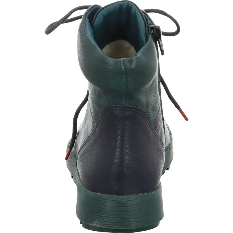 Think COMODA Woman Lace-up boot - Material: Leather in Blue
