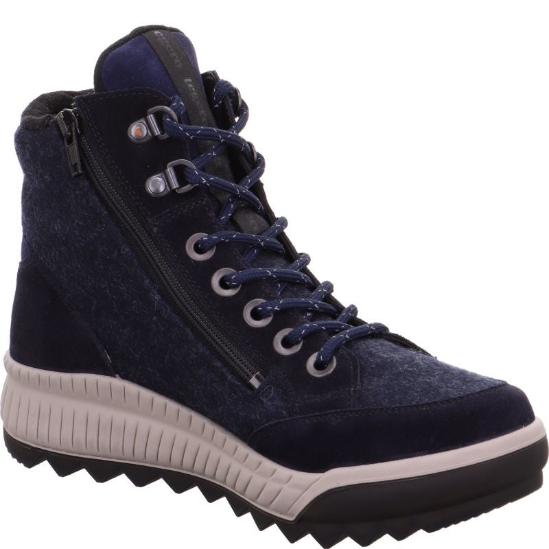 Legero TIRANO Damen Schnürboots - Material: Leder/Textil in Blau