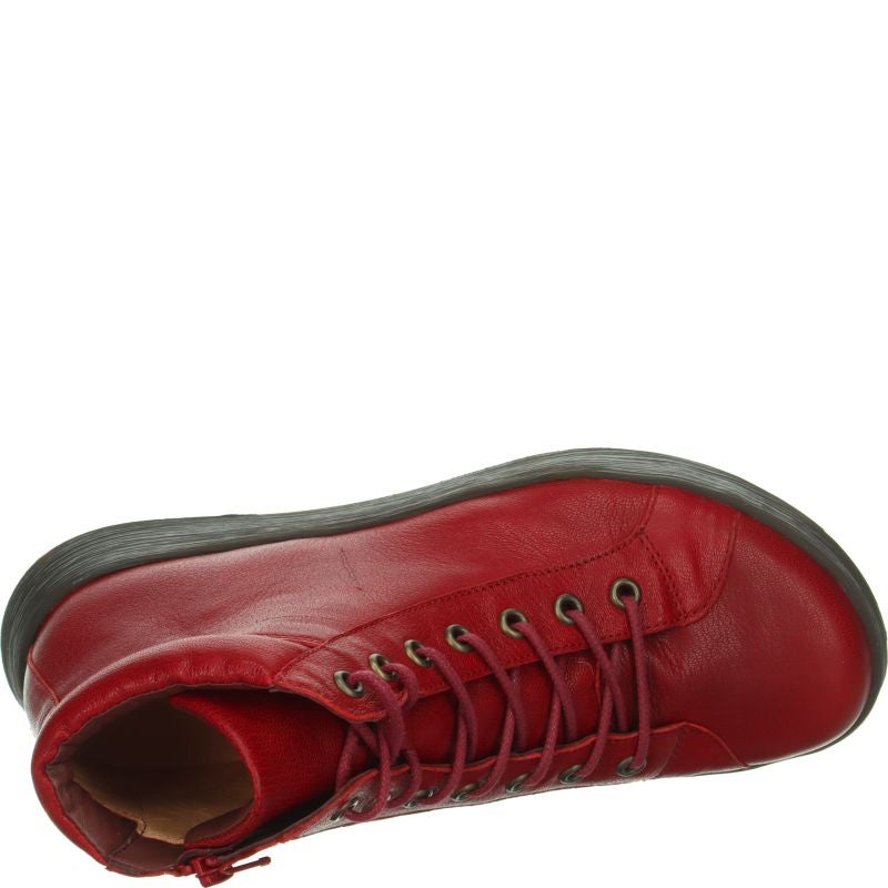 Think COMODA Woman Ankle boot - Material: Leather in Red