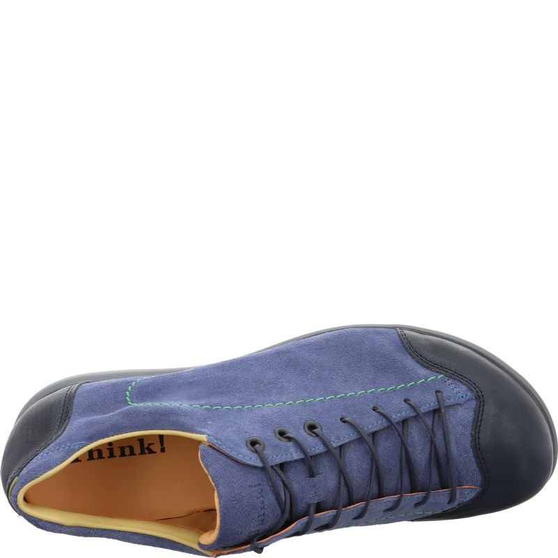 Think KONG HERREN Lace up shoe - Material: Leather in Blue
