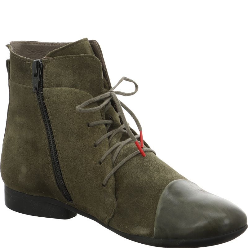 Think! GUAD2 Damen Stiefelette - Material: Leder in Oliv