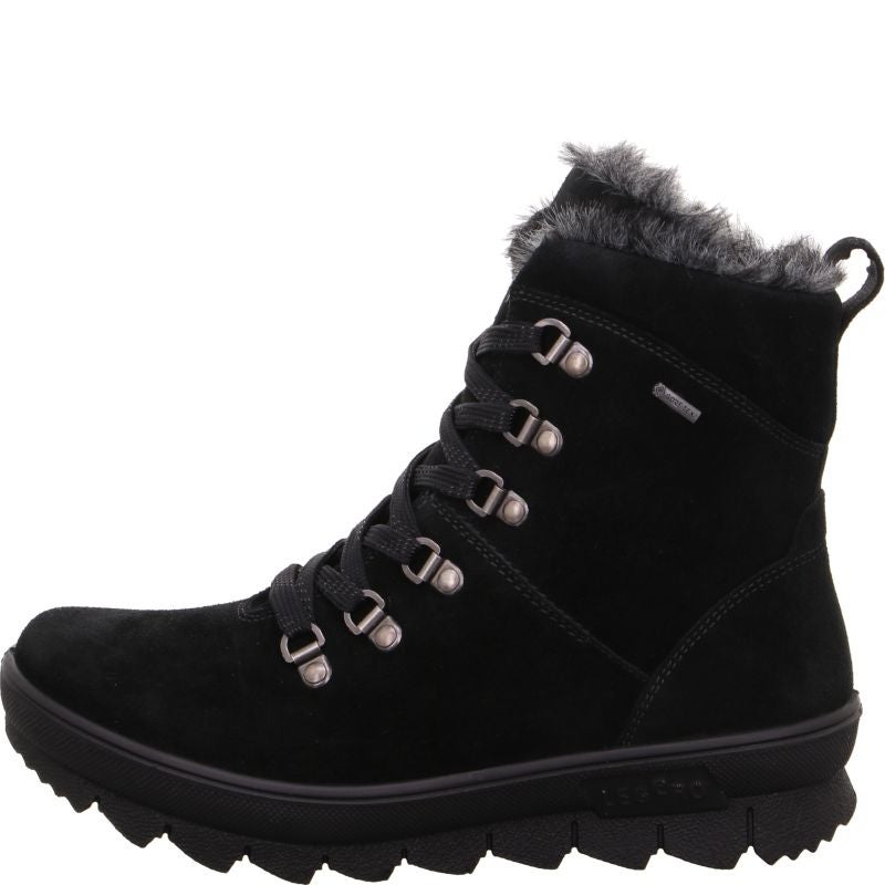 legero NOVARA Damen Schnürboots - Material: Leder in Schwarz