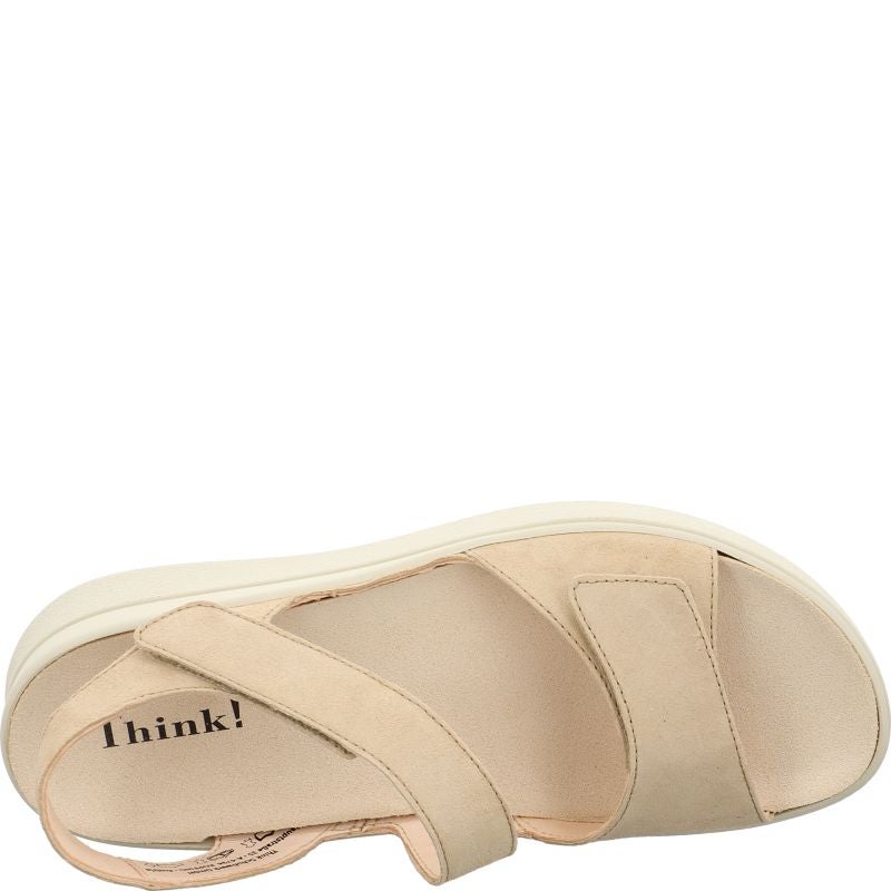 Think MEGGIE Woman Strap sandal - Material: Leather in Beige