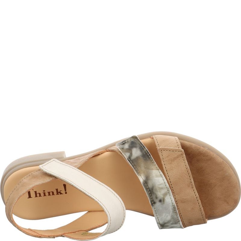 Think KAMAA Strap sandal - Material: Leather in Beige
