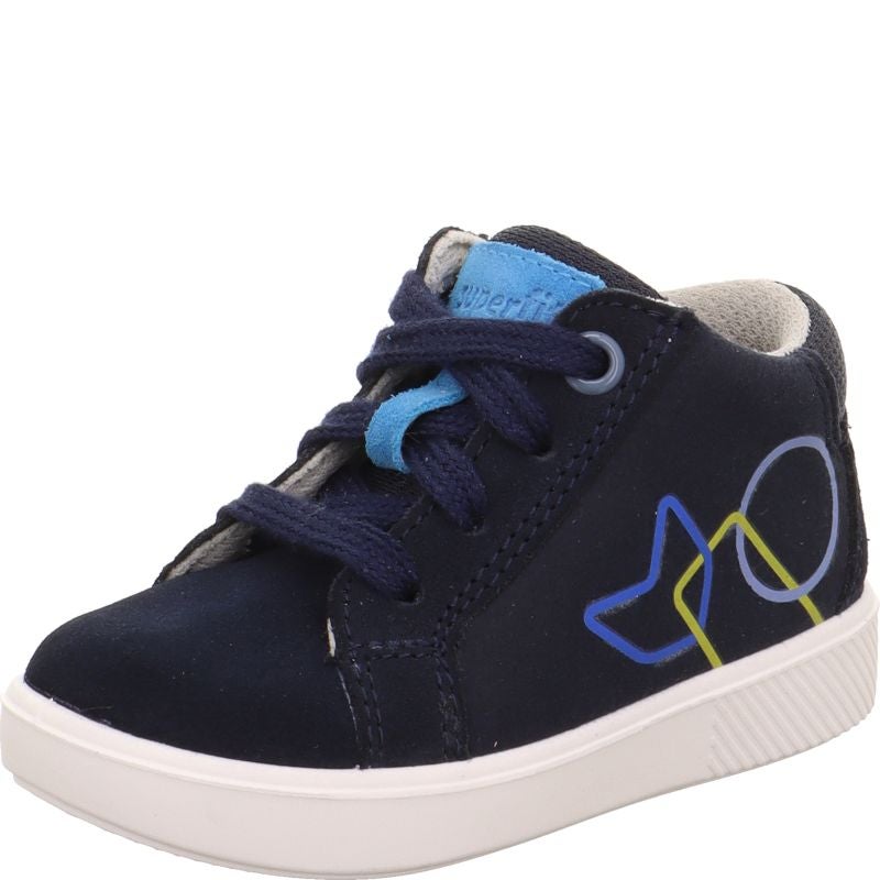 Superfit SUPIES Jungen Sneaker high - Material: Leder/Sonstiges Material/Textil in Blau