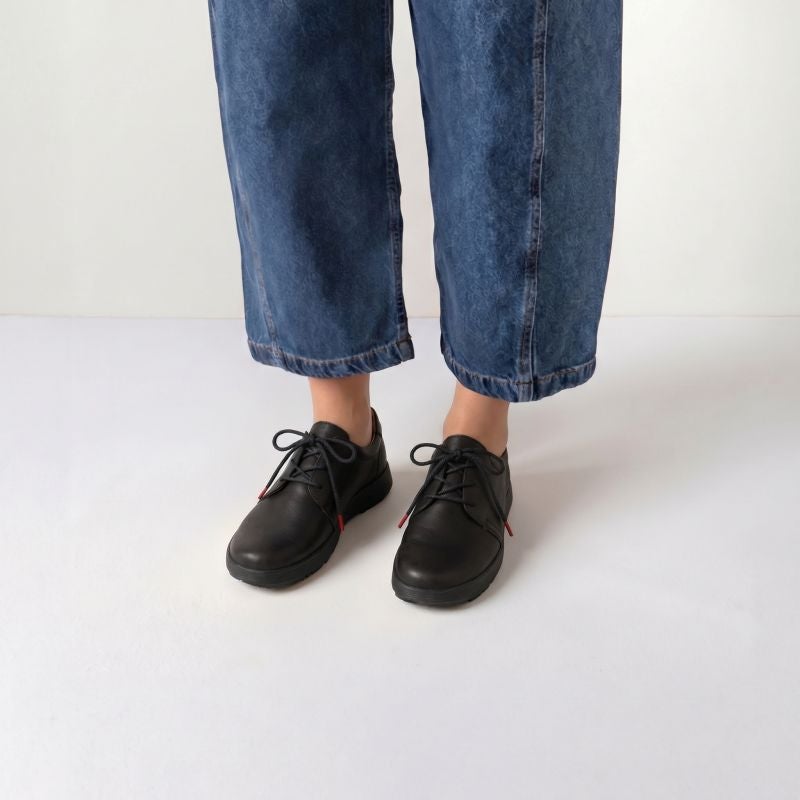 Think! COMODA Damen Schnürschuh - Material: Leder in Schwarz
