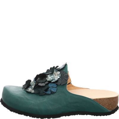 Think! JULIA Damen Clog - Material: Leder in Blau