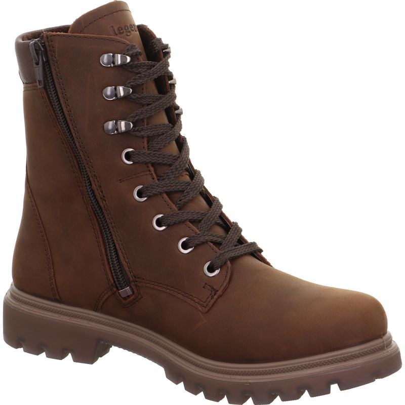 legero MONTA Damen Schnürboots - Material: Leder in Braun
