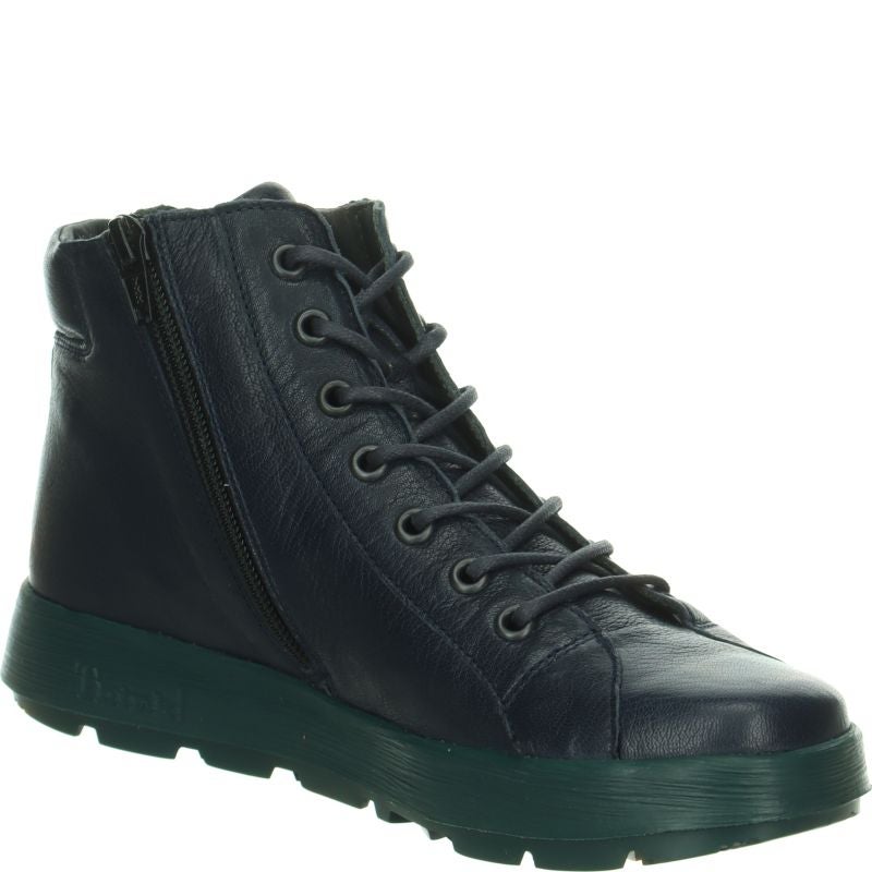 Think COMODA Woman Ankle boot - Material: Leather in Blue
