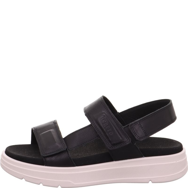 Legero SUNWALKER Damen Plateau-Sandale - Material: Leder in Schwarz