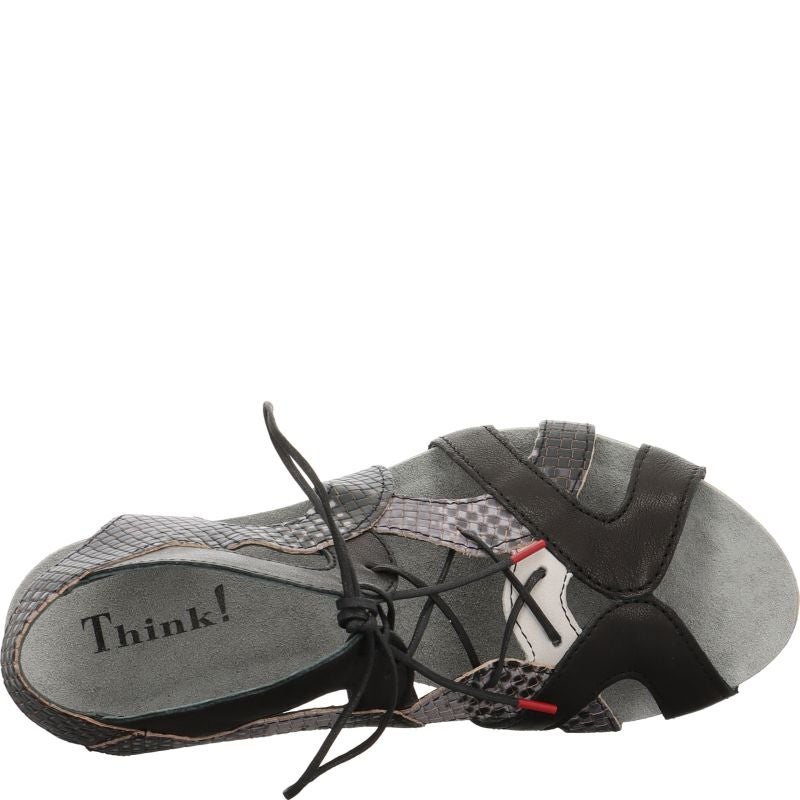 Think TRAUDI Woman Sandal - Material: Leather in Black