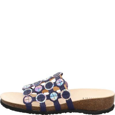 Think! JULIA Damen Pantolette - Material: Leder in Blau