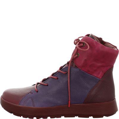 Think COMODA Woman Lace-up boot - Material: Leather in Red