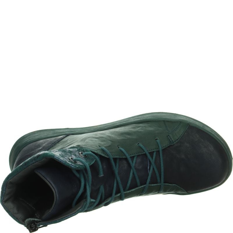 Think COMODA Woman Lace-up boot - Material: Leather in Blue