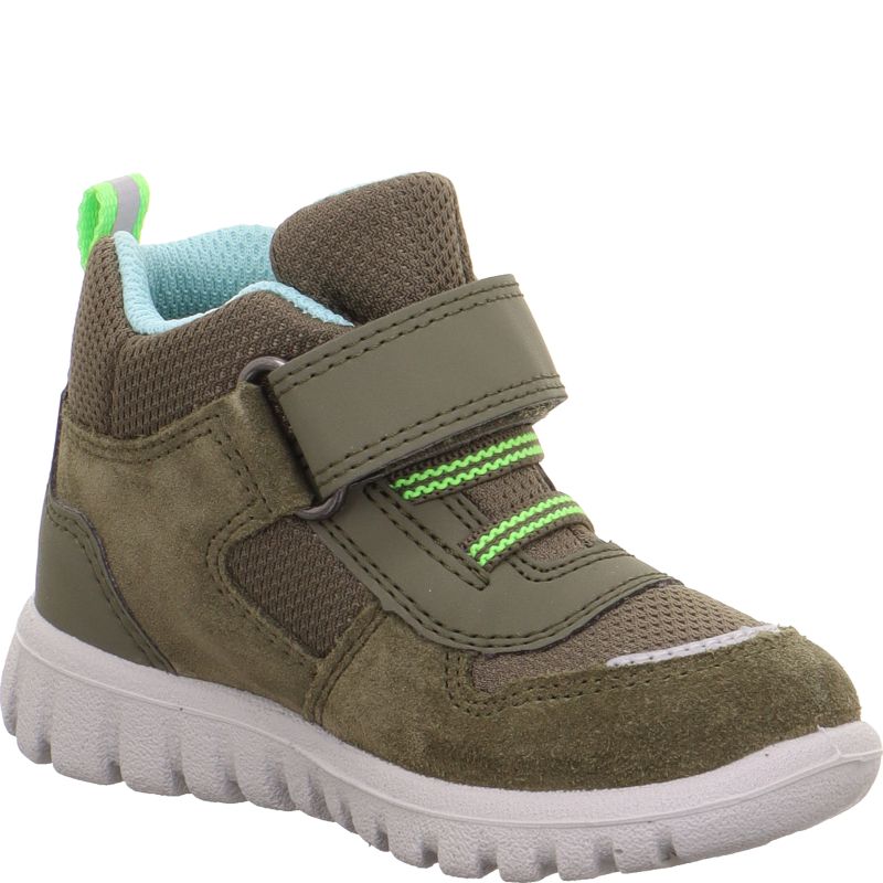 Superfit SPORT7 MINI Unisex | Jungen Sneaker high - Material: Leder/Sonstiges Material/Textil in Grün