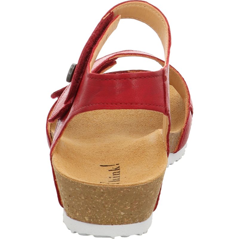 Think DUMIA Strap sandal - Material: Leather in Red