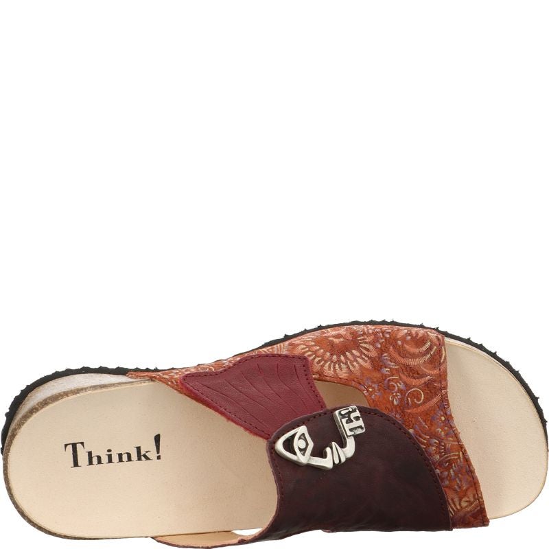 Think! MIZZI Damen Pantolette - Material: Leder in Mehrfarbig