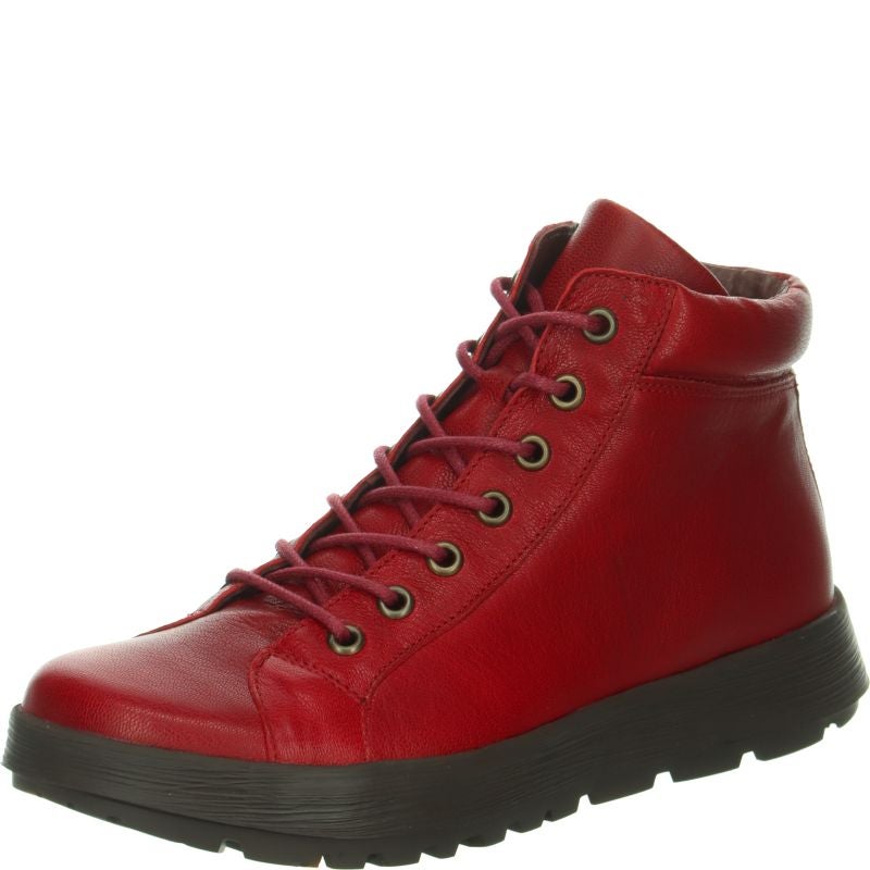Think COMODA Woman Ankle boot - Material: Leather in Red
