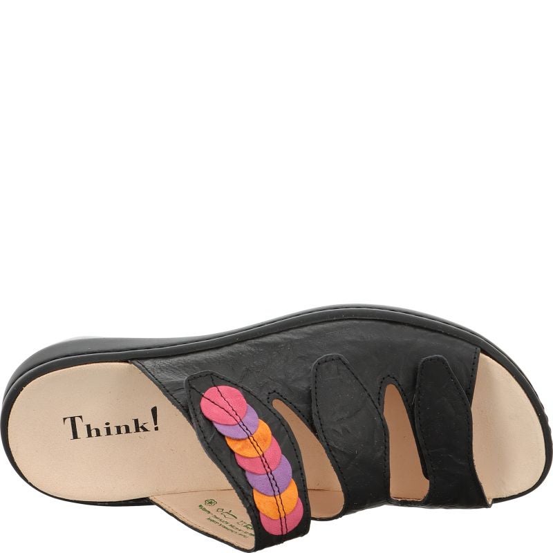 Think! CAMILLA Damen Pantolette - Material: Leder in Schwarz