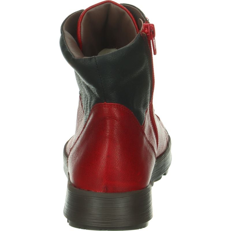 Think COMODA Woman Lace-up boot - Material: Leather in Red